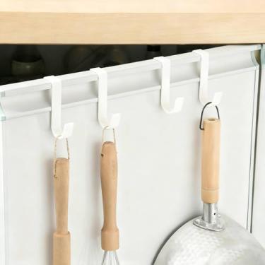 Imagem de Conjunto de ganchos de armário de 5 peças, cabide sobre a porta para cozinha e organização doméstica (branco)