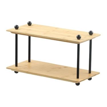 Imagem de YWJLQH Organizador de mesa multifuncional com prateleira, expositor de xícaras e prateleira para penteadeira/, Bambu 2 Camadas
