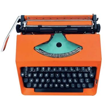 Imagem de HGTRH Máquina de escrever manual retrô, máquina de escrever vintage com revestimento de metal, máquina de escrever manual antiquada, botões flexíveis, caligrafia, uso normal, máquina de escrever