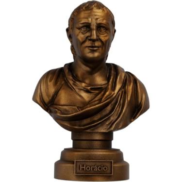 Imagem de Estátua Busto Quinto Horácio Flaco - Poeta Romano (Cor Cobre Antigo)
