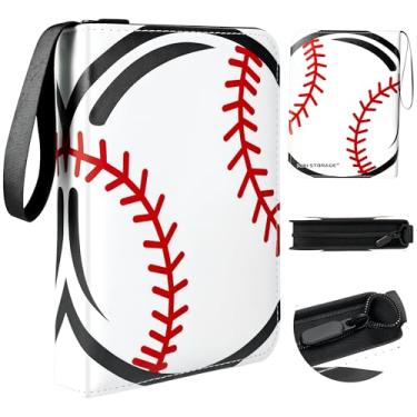 Imagem de MIRI STORAGE Fichário de 4 bolsos, porta-cartões colecionáveis para 400 cartões com 50 capas removíveis, estojo de cartão de coleção portátil Ablum, livro com zíper para presente, branco