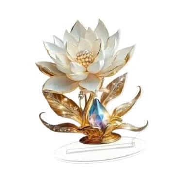 Imagem de KiBcsLic Placa de mesa com flores, decoração para casa, artesanato, expositor, placa de acrílico 2D plana para casa, artigos para festas, feriados e mesa de