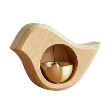 Imagem de Shopkeepers Bell for Door Opening Wood Doorbell Cute Welcome Wind Chime Wooden Door Bell for Backyard Fridge Cafe Home Garden, Light Brown(Light Brown)
