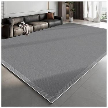 Imagem de SPXMQSS Tapete para quarto, tapetes extra grandes antiderrapantes para sala de estar, tapete ultra macio, resistente ao desgaste, para sala de estar, quarto, sala de jantar, escritório, cinza/preto D
