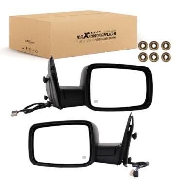Imagem de maXpeedingrods Par de espelhos retrovisores laterais do motorista e do passageiro para Dodge Ram 1500 2009-2018, Ram 2500 3500 2010-2018, 1500 Classic 2019-2024 Dobrável manual, substitui # 68147863AO