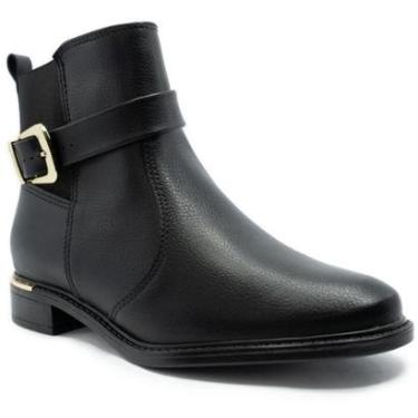Imagem de Bota Vizzano Fivela Cano Baixo Feminina - Preto - 34-Feminino