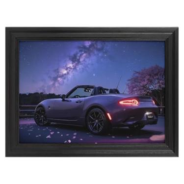 Imagem de HouLaiZhe JDM Tapetes de mesa para carro JDM Mx5 Starry Night Galaxy Gaming Mouse pads grandes para mesa teclado tapete de computador 16 x 12 polegadas (40 x 30 cm)