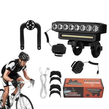 Imagem de Luz frontal de ciclo 5LED super brilhante, luz frontal de ciclo LED recarregável | Farol de ciclo de luz frontal LED super brilhante | 6 modos de luz à prova d'água para ciclismo lanterna suprimentos