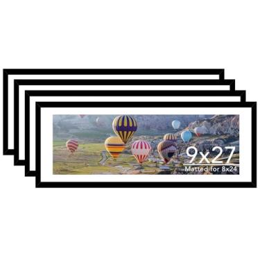 Imagem de JCJMY Conjunto de 4 molduras de 22 x 68 cm com tapete de 20 x 61 cm, para exibição de foto 20 x 61 com tapete ou 23 x 68 sem tapete, moldura grande para pôster de 22 x 68 cm com acrílico, pacote com 4