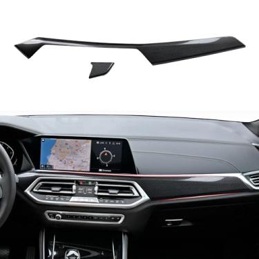 Imagem de Adesivo de painel de painel de carro cor carbono ABS decalque guarnição serve para BMW X5 G05 X6 G06 2019 2020 2021 2022 2023 2024 2025 2026 acessórios interiores