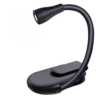 Imagem de Luz De Leitura De Livro Recarregável Mini LED Clipe Para Cuidados Com Os Olhos Noite 360 ° Lâmpada Ajustável, para Livros, Cabeceira e Escritório, Cuidado com os Olhos(Preto)