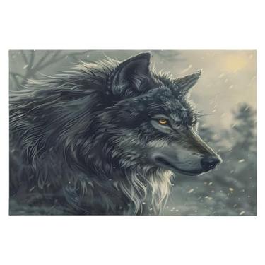 Imagem de CEBUGI Tapete de área 60 x 90 cm macio lavável tapete antiderrapante com suporte de borracha tapetes de área de lobo para sala de estar, quarto, decoração de casa