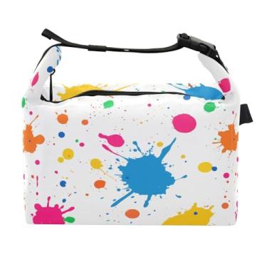 Imagem de STAYTOP Lancheira de tinta spray colorida estilo hip hop com fivela de alça, lancheira isolada para meninos e meninas, lancheira térmica para trabalho escolar