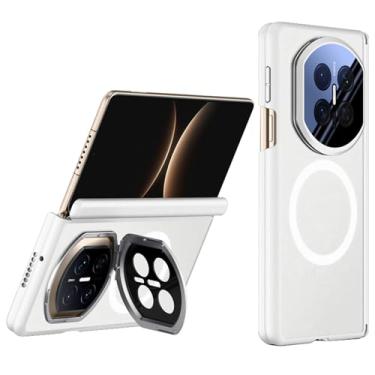 Imagem de FWYANZH Capa magnética para Huawei Mate X7, proteção de lente, capa de suporte, dobradiça translúcida fosca à prova de choque, capa traseira de telefone, branca, Mate X7