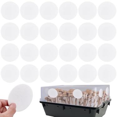 Imagem de GORGECRAFT 24 peças de discos de filtro adesivos monotub 75 mm de diâmetro de algodão adesivos adesivos 2 mm de espessura redonda boca larga tampas de frascos de pedreiro substituições para cultivo de
