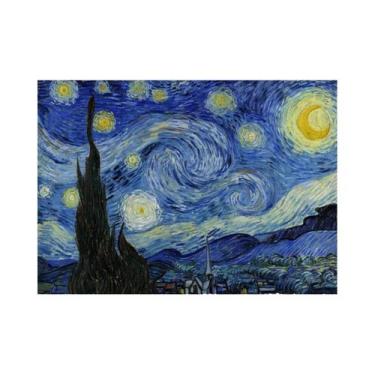 Imagem de Pintura Em Tela De Paisagem Do Mar Com Flores De Íris E Céu Estrelado 