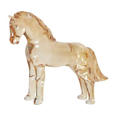 Imagem de IEUDNS Estátua de cavalo de vidro em miniatura, figura simples para mesa, ornamento Feng Shui, item colecionável para decoração de casa ou, Style G