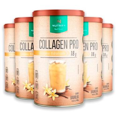 Imagem de Kit 5 Collagen Colágeno Hidrolisado Nutrify Baunilha 450g
