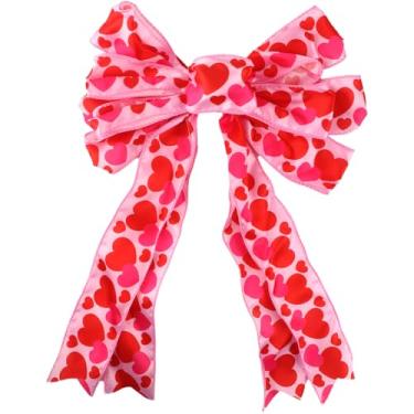 Imagem de hhdatc Arco de coroa de coração vermelho e rosa para o dia dos namorados, casamentos, festas, decoração de casa e porta da frente (1 pacote)