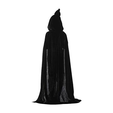 Imagem de Manto com Capuz de Halloween Capa Veludo Unissex Infantil Longo Traje Fantasia Role Cosplay Costumes Roupa Exterior Adereço Festa Festival Festas Trajes Palco Bruxas Vampiros Royalty