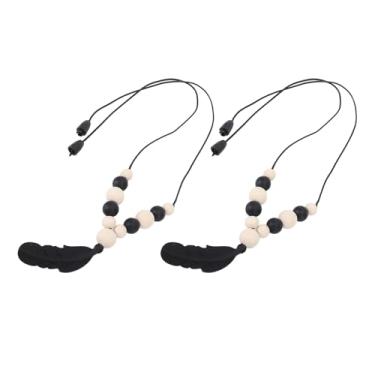 Imagem de Dioche Conjunto de Colar de Mastigação Sensorial, Colares de Mastigação de Silicone Macio para Crianças, Colar de Com Pingente para Autismo, TDAH, Alívio de Ansiedade, Pacote (Preto)