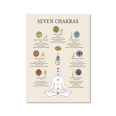 Imagem de Impressão em tela de ioga Membros de Yoga Poses de Yoga Impressão Sol e Lua Saudação Fitness Zen Chakra Afirmações Espiritual Wall Art Decor (SKU3,20.3x30.5 cm = (20x30 cm), sem moldura)