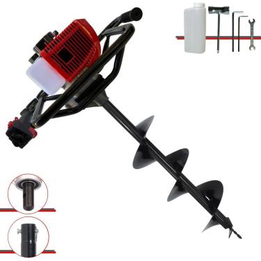 Imagem de Trado Motorizado À Gasolina Anmax GD520B 2T 52cc 2,2HP 7.000rpm Perfurador de Solo Completo Com Broca 80x20cm