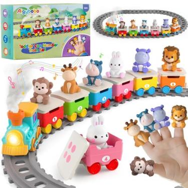 Imagem de Conjunto de trem de brinquedo Aigybobo Electric Zoo Animal com música 