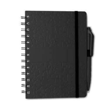 Imagem de Caderno De Anotações com Caneta Aspiral e Elástico Preto