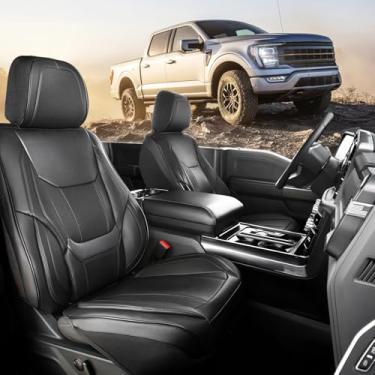 Imagem de Coverland Capas de assento de carro personalizadas compatíveis com F150, Ram 1500 2500 3500, Tundra - Protetor interno impermeável de espuma viscoelástica antiderrapante de couro premium assento