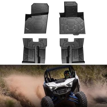 Imagem de LitMiRaCle Tapetes TPE para Polaris RZR PRO XP4/R4/S4 2020+ acessórios, forro de piso antiderrapante dianteiro e traseiro, tapetes de lama de proteção para todos os climas, seguro e durável (4 peças)