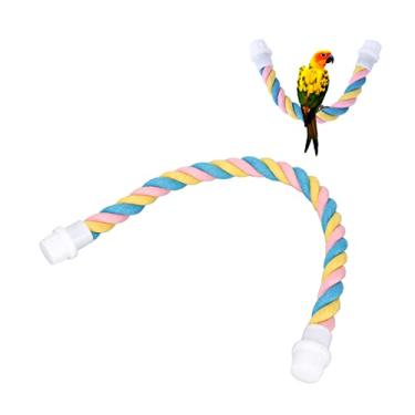 Imagem de Alomejor Suporte de Corda para Poleiro de Pássaros, Brinquedo Espiral Colorido de Balanço Elástico, Acessórios de Escalada para Calopsitas, Papagaios, Brinquedos de Mastigar Em Gaiola (M)