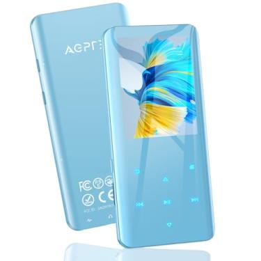 Imagem de Leitor de MP3 com Bluetooth 5.3, AGPTEK A19X, tela curvada de 2,4 polegadas, reprodutor de música portátil com alto-falante, som sem perdas com rádio FM, gravador de voz, 32 GB, suporta até 128 GB,