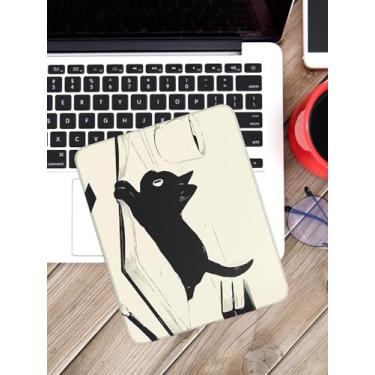 Imagem de Mouse pads de gato preto, mouse pads retangulares, acessórios de escritório com bases antiderrapantes de borracha, acessórios e suprimentos de mesa de escritório para decoração de casa
