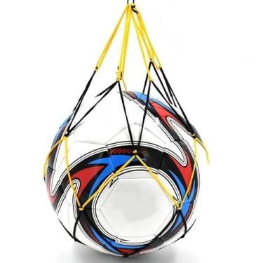 Imagem de Bolsa de rede de basquete, bolsa de rede de futebol, transporte, equipamento portátil, esportes ao ar livre, futebol, basquete, vôlei (amarelo normal)