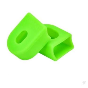 Imagem de Capa protetora de silicone para braço de manivela para par de equipamentos de bicicleta de estrada de montanha verde 2 peças