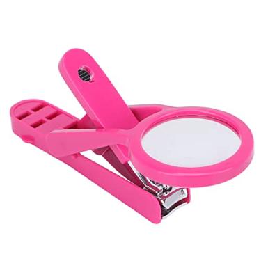Imagem de Cryfokt Lupa Cortador de Unhas de Aço Inoxidável para Fácil Corte de Unhas Com Visão Clara para Idosos, 1 X Cortador de (Rosa vermelha)