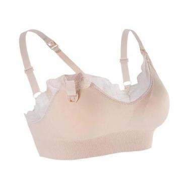 Imagem de Sutiã De Amamentação Sem Fio Em Renda Macia, Sem Costura E Respirável,
