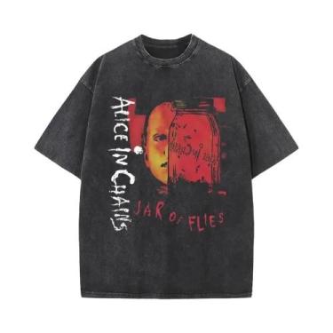 Imagem de Camiseta Vintage Masculina Da Banda De Rock Alice in Chains Y2K Lavada