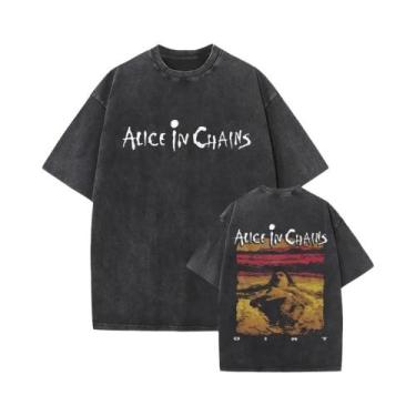 Imagem de Camiseta Vintage Masculina Da Banda De Rock Alice in Chains Y2K Lavada
