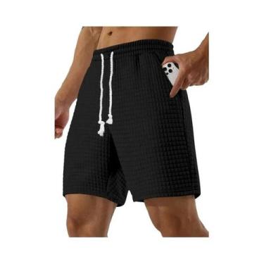 Imagem de Bermudas Masculinas De Verão Estilo Casual Com Cordão, Largas E Respir