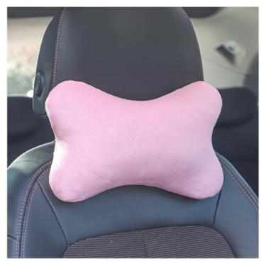Imagem de SPXMQSS Travesseiro de pescoço para viagem almofada de apoio de pescoço macia travesseiro de encosto de cabeça de carro travesseiro cervical apoio de cabeça de carro almofadas grossas rosa 1 peça