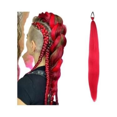 Imagem de Extensão De Rabo De Cavalo Sintético Colorido De 26 Polegadas Com Elás