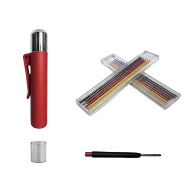 Imagem de Baoblaze Conjunto de Marcadores de Ponta Longa para Lápis de Carpinteiro, com Furos Profundos e Multiuso, Ideal para Desenho Técnico e Representação de Pedras, Style D