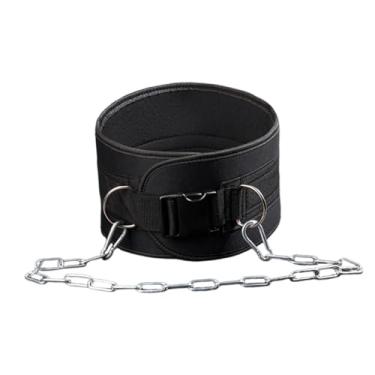 Imagem de Colaxi Cinto de musculação com corrente robusta de 81 cm (32") para treinamento com pesos, confortável e ideal para academia e exercícios de força.