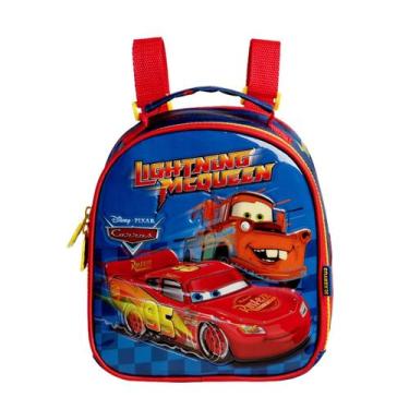 Imagem de Lancheira Térmica Carros Escolar McQueen Infantil Disney Cor:Azul, Azu