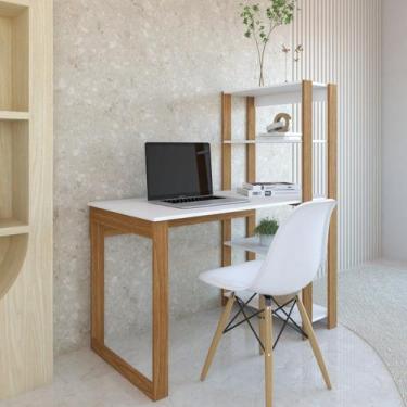 Imagem de Mesa para Computador Escrivaninha com Estante 4 Prateleiras Licce Home