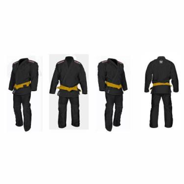 Imagem de Kimono Jiu Jitsu Trançado Leve Juvenil Marca Aranha, M4, Preto