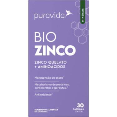 Imagem de Bio Zinco Quelato Aminoacidos 30 Caps - PuraVida-Unissex