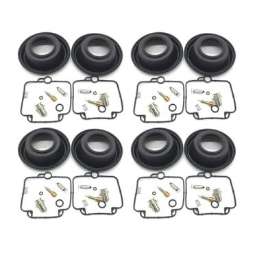 Imagem de 2 conjuntos de kit de reparo de carburador de carburador assento de agulha de junta de diafragma para Suzuki GS500E 1994-2000 GS 500 E peças de reconstrução de borracha (4 conjuntos)